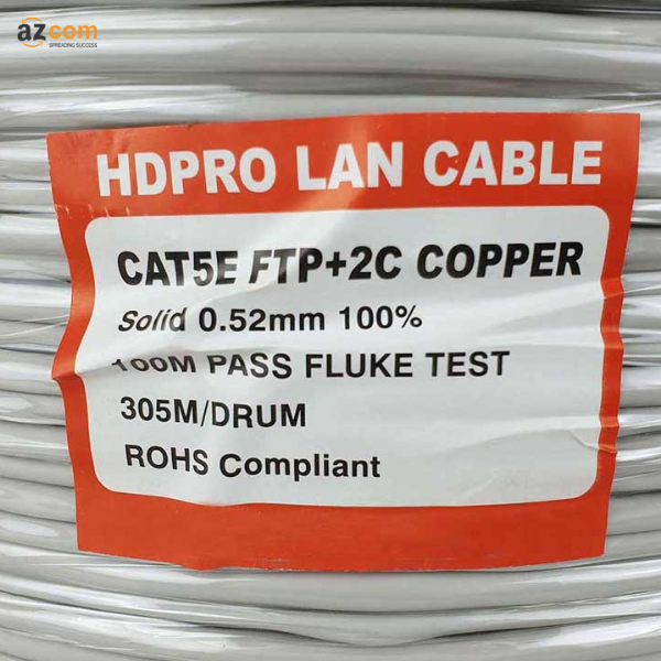 Cáp mạng kèm nguồn HDPRO Cat5E FTP + 2C Copper