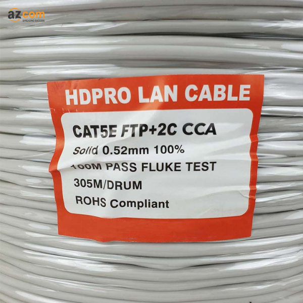 Cáp mạng kèm nguồn HDpro Cat5e FTP + 2C CCA